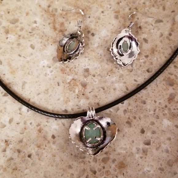 Boho style faux opal jewelry set - Picture 3 of 3